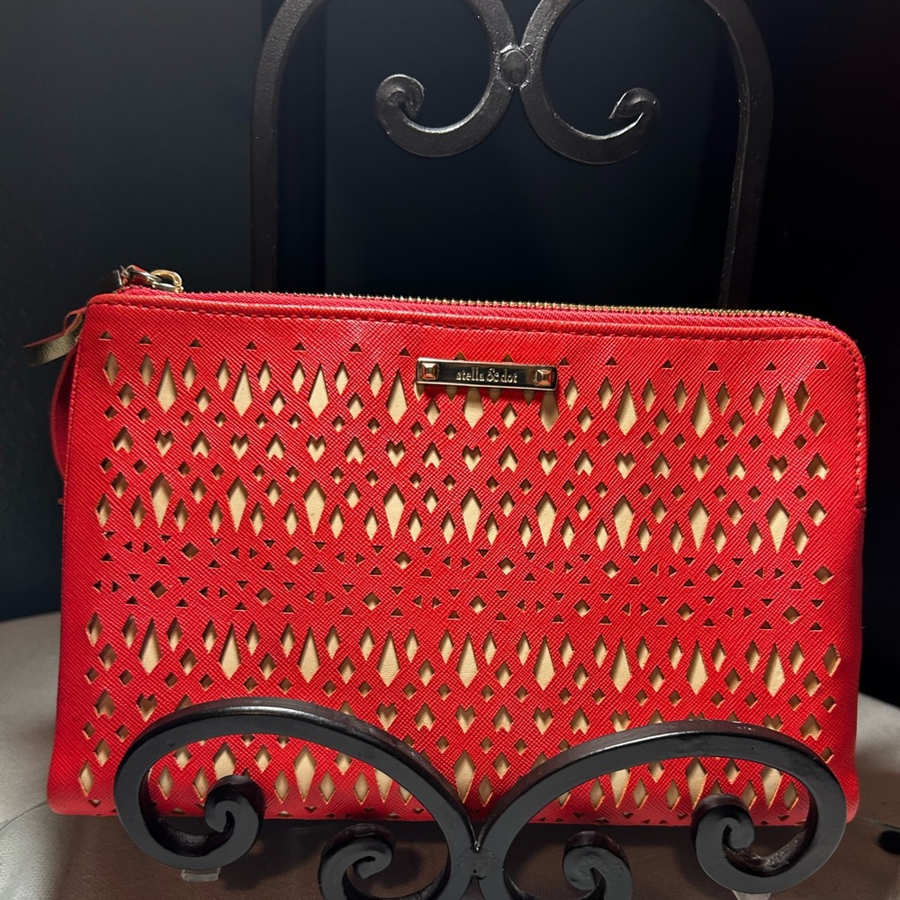 Stella and Dot cutout patch work clutch